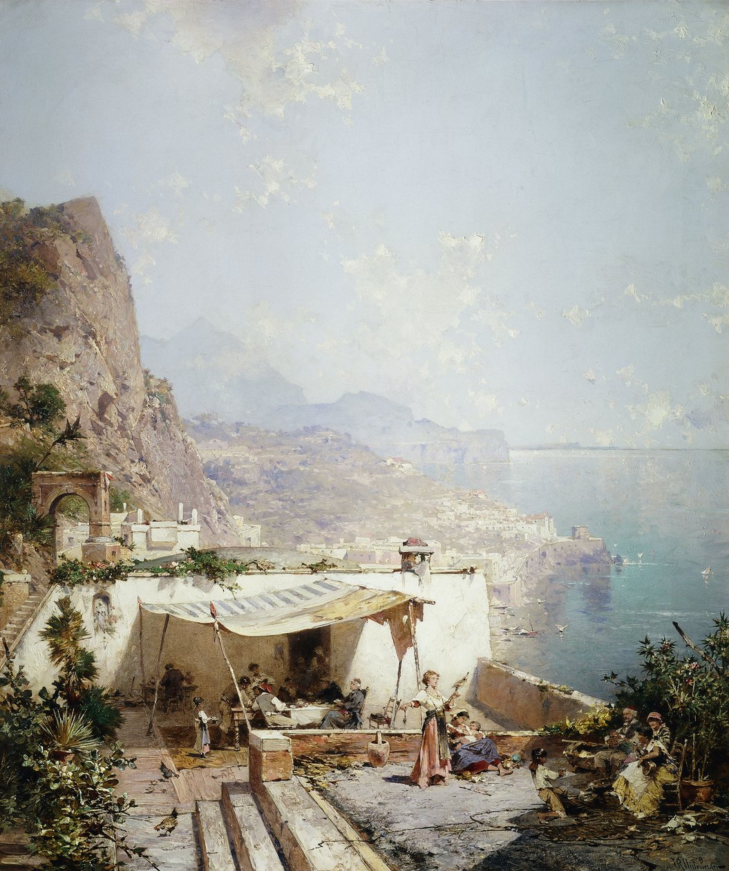 Amalfi - Salernobukta; Amalfi - Golfe de Salerne, av Franz Richard Unterberger