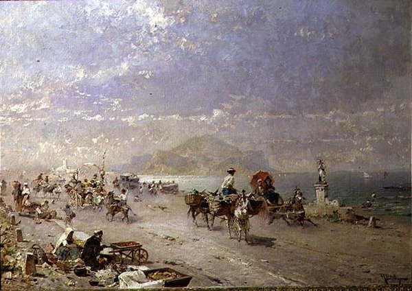Kystveien ved Palermobukten, Italia av Franz Richard Unterberger