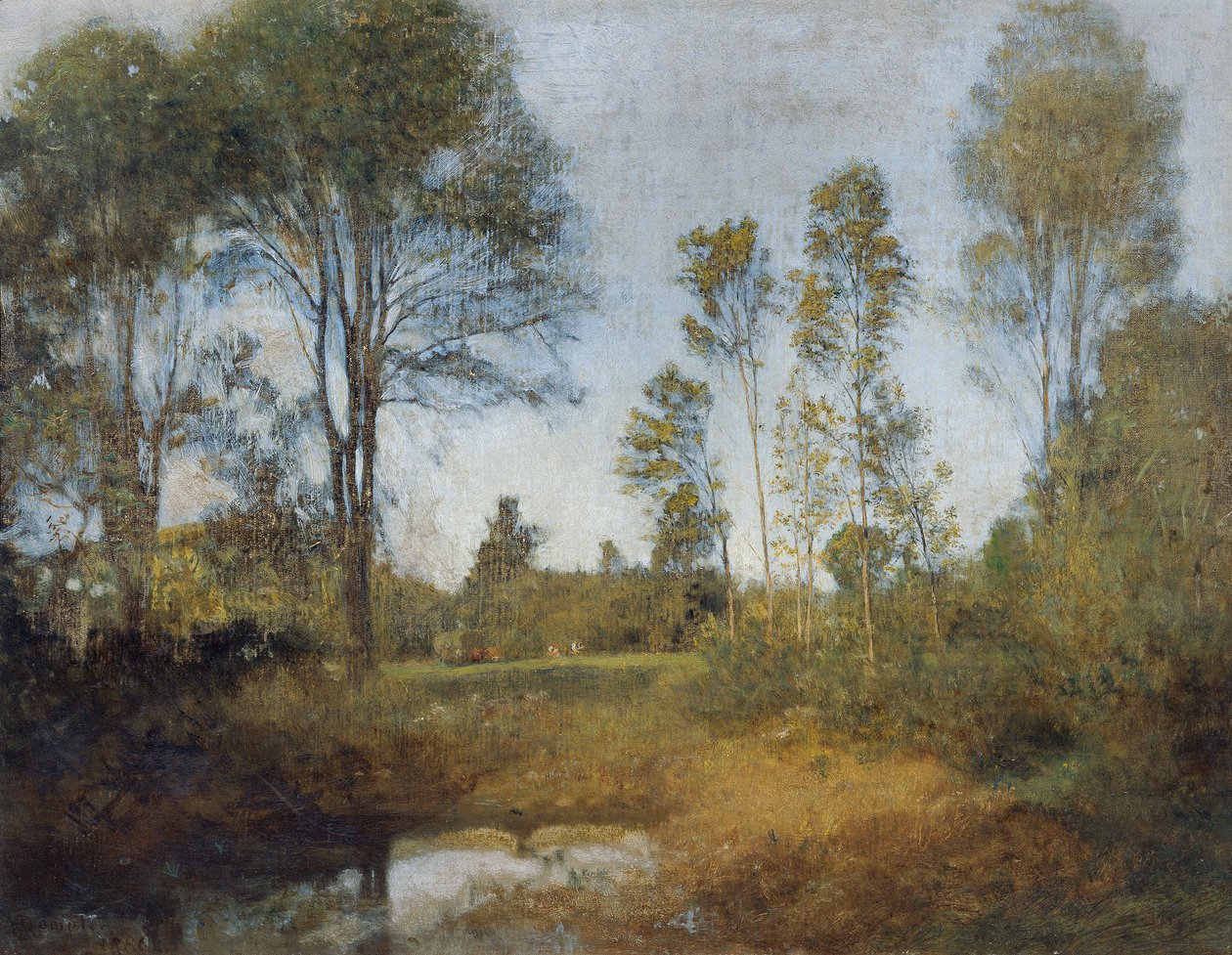 Landskap med en høyvogn av Franz Rumpler