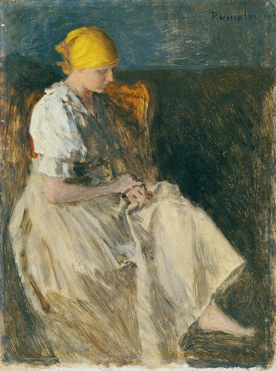 Sittende jente av Franz Rumpler