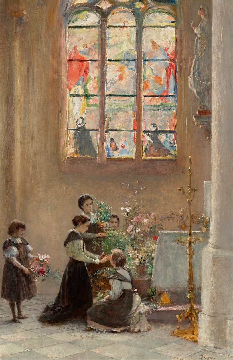 Mariafesten i en kirke i Venezia av Franz Russ der Jüngere