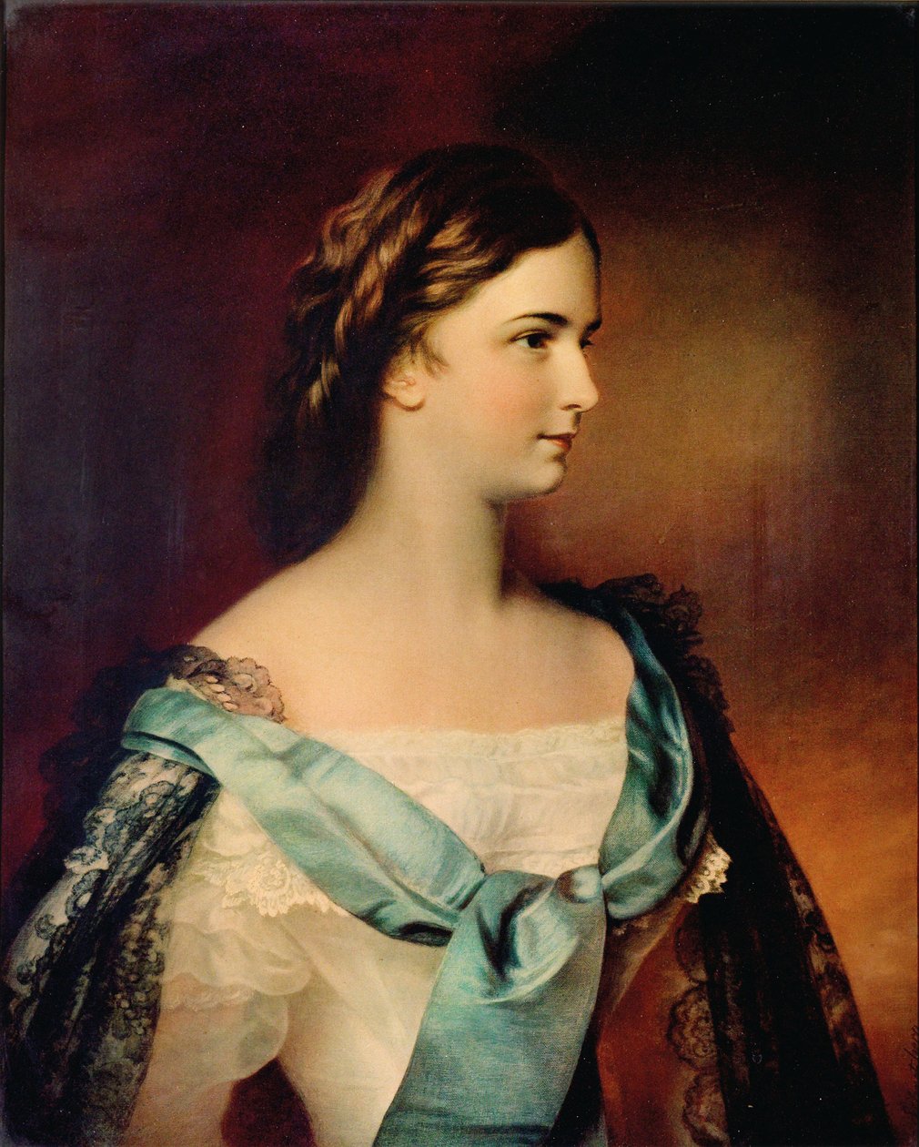 Portrett av keiserinne Elisabeth av Østerrike. av Franz Schrotzberg