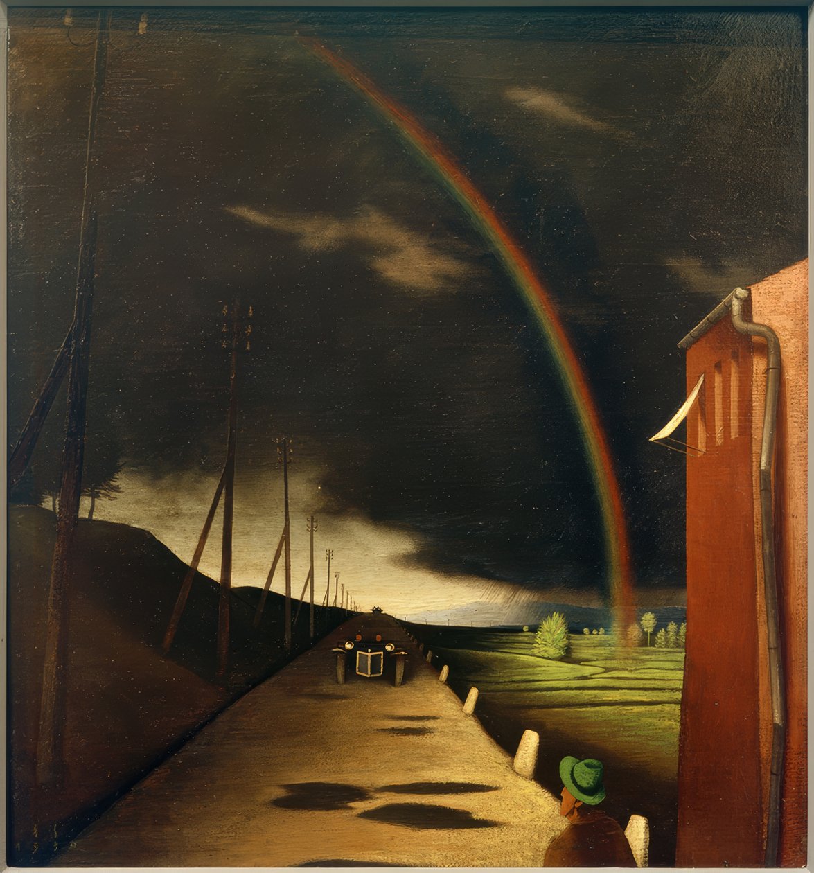 F.Sedlacek, landskap med regnbue av Franz Sedlacek