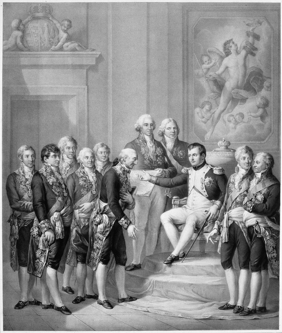 Napoleon (1769-1821) Tildeling av grunnloven til hertugdømmet Warszawa, 1843 av Franz Seraph Hanfstaengel