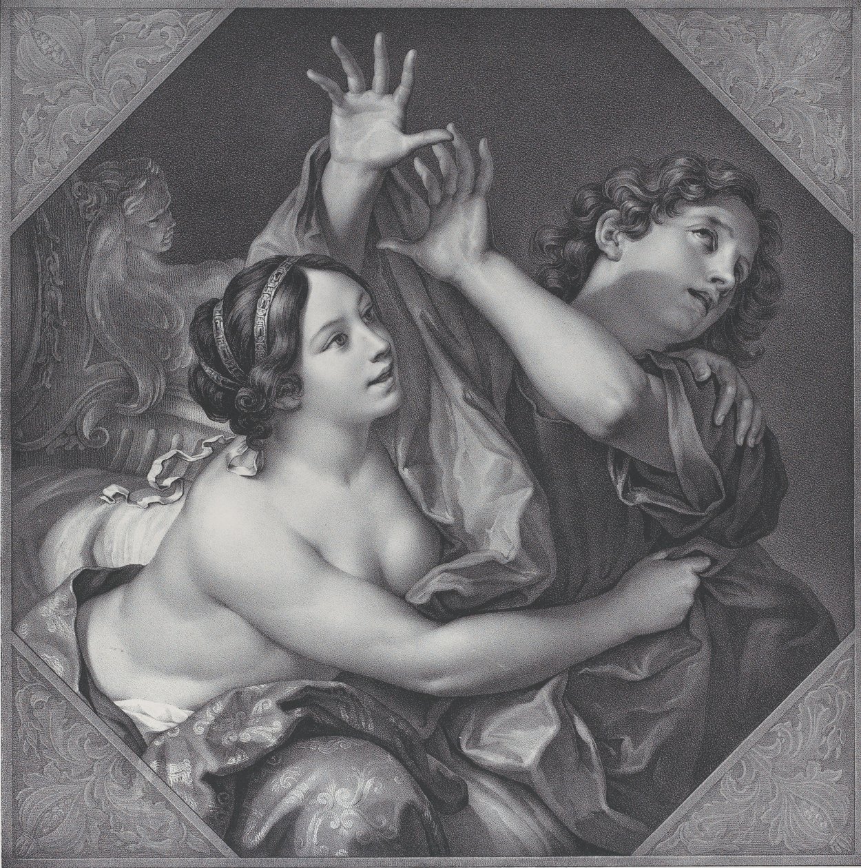 Josef og Potifars kone, 1837. av Franz Seraph Hanfstaengl