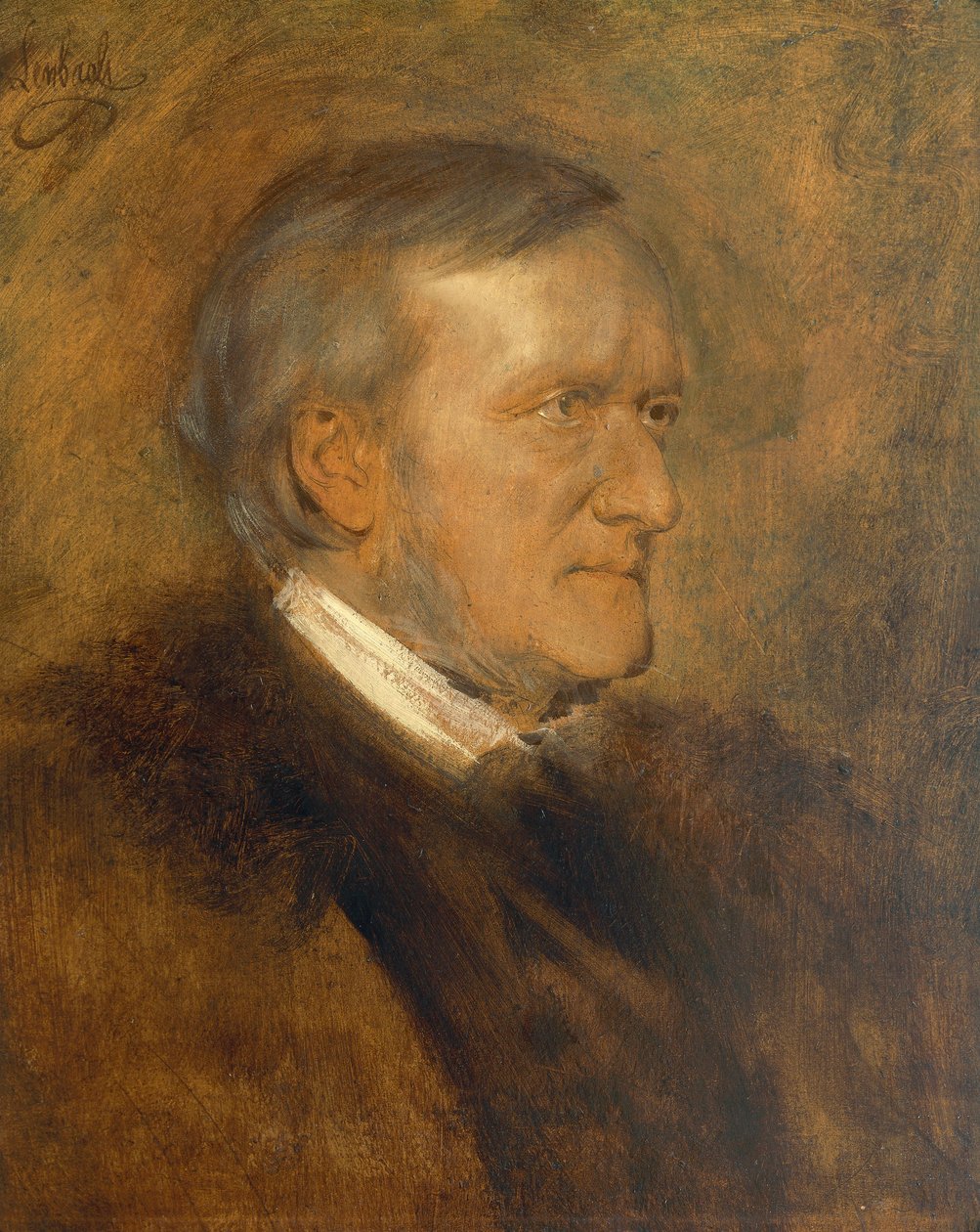 Tyskland, Portrett av Wilhelm Richard Wagner (1813 - 1883), tysk komponist, librettist, dirigent og essayst av Franz Seraph von Lenbach