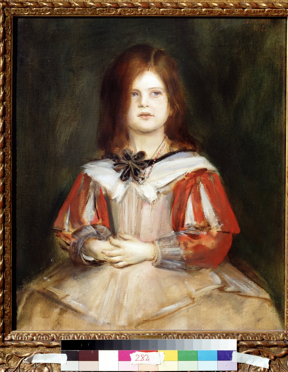 Portrett av Gabriella Lenbach (datter av maleren). Maleri av Franz von Lenbach (1836-1904) av Franz Seraph von Lenbach