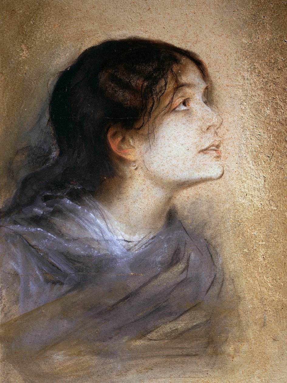 Portrett av Eleonora Duse (Vigevano 1858 - Pittsburgh 1924), italiensk skuespillerinne, Maleri av Franz von Lembach (1836-1904), pastell på papp, 68x47 cm av Franz Seraph von Lenbach