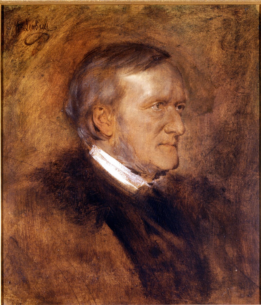 Portrett av Richard Wagner (1813 - 1883), tysk komponist. Maleri av Franz von Lenbach (1836-1904). Wagner-museet i Bayreuth. av Franz Seraph von Lenbach