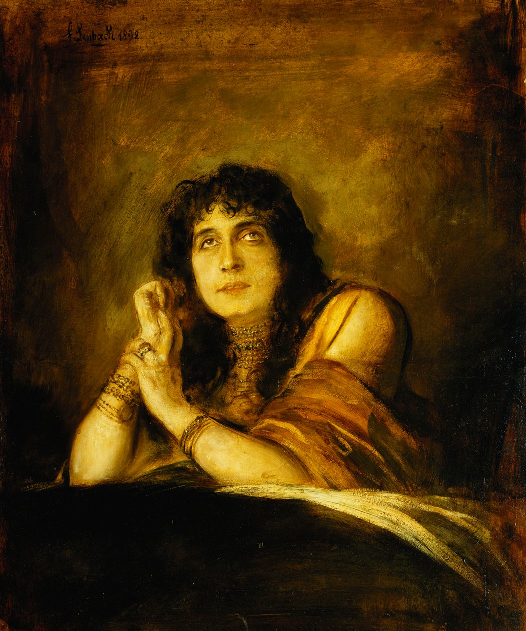 Portrett av Sarah Bernhardt, som Lady Macbeth, 1892 av Franz Seraph von Lenbach