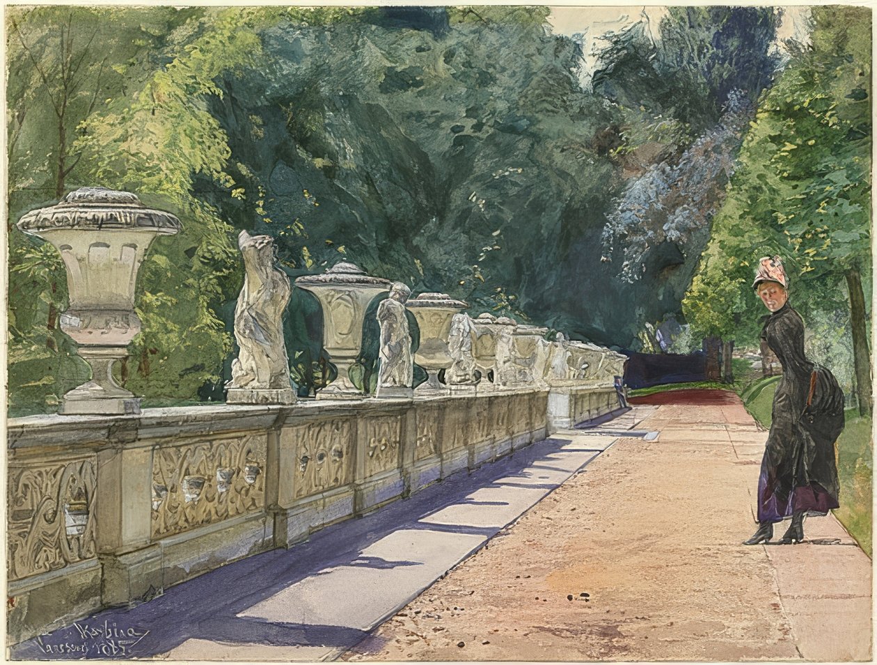 En spasertur i Sanssouci-parken. 1885 av Franz Skarbina