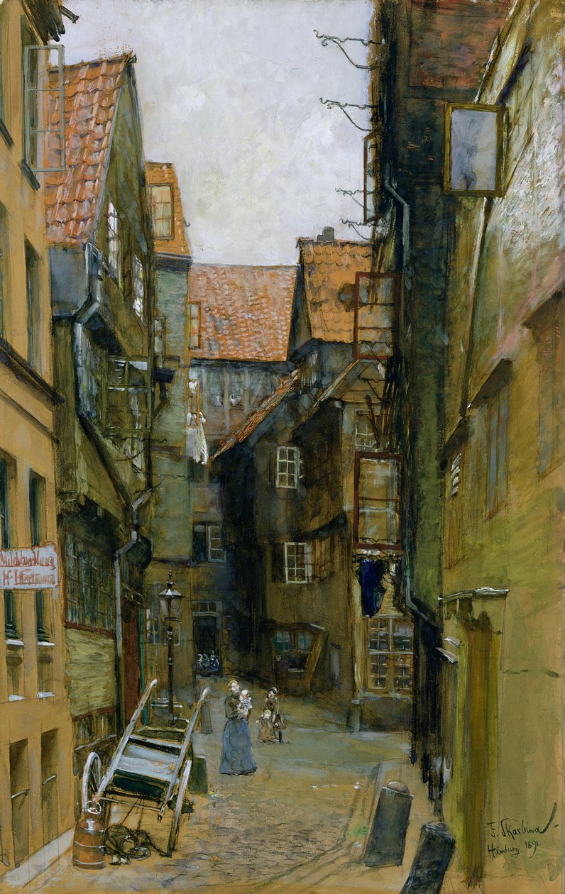 Matthiasstrasse i Hamburg, 1891 av Franz Skarbina