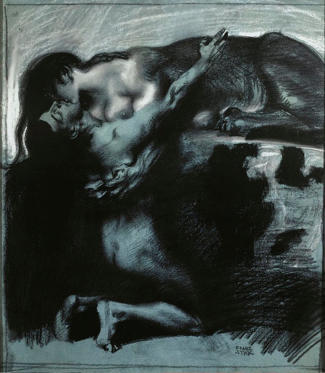 Kiss of a Sphinx, mellom 1890 og 1914. av Franz Stuck Ritter von