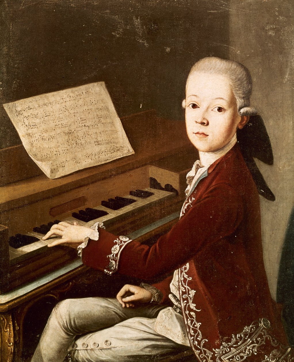 Wolfgang Amadeus Mozart, 1768 av Franz Thaddaus Helbling