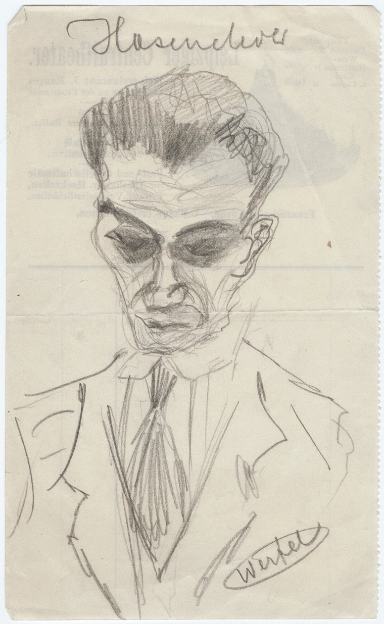 Portrett av Walter Hasenclever 1890-1940, tidlig på 1930-tallet av Franz Werfel