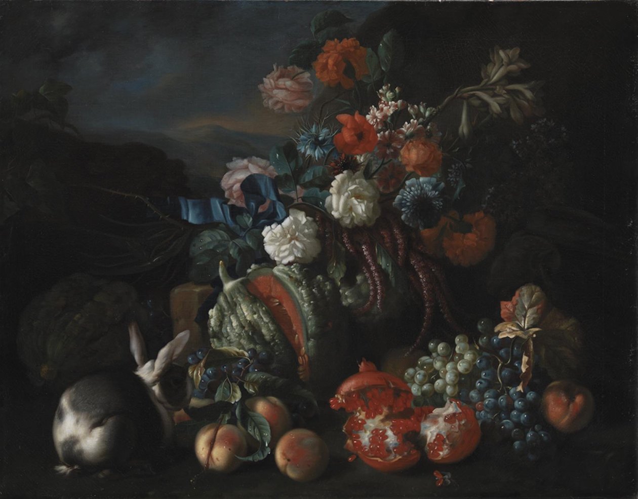 Steinbunn med blomster og frukt av Franz Werner Tamm