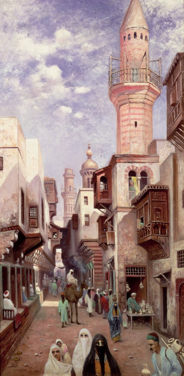 Et arabisk gatebilde av Franz Wilhelm Odelmark