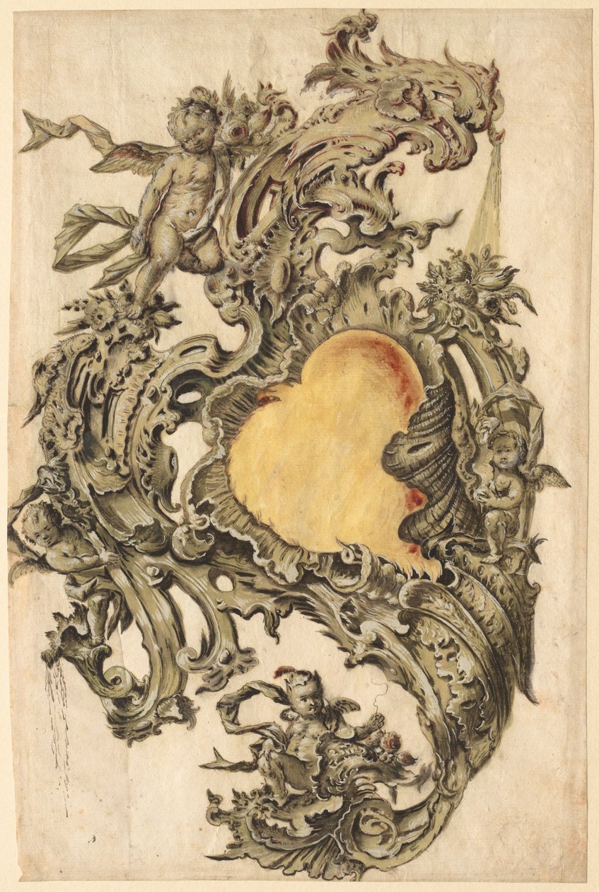 Kartusj med Putti, andre halvdel av 1700-tallet. av Franz Xaver Habermann