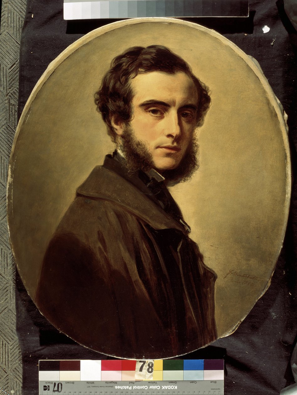 Portrett av grev Pavel Petrovich Shuvalov (1830-1908) (Portrett av grev Pavel P.Shuvalov). Maleri av Franz Xavier Winterhalter (1805-1873). Olje på lerret, 65 x 55 cm av Franz Xaver Winterhalter
