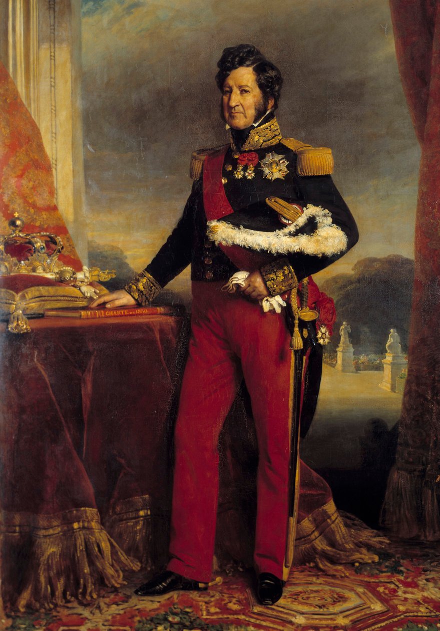Portrait en pied de Louis Philippe 1er (1773-1850), kongen av den franske hånden på charteret av 1830 Maleri av Franz Xaver Winterhalter (1806-1873) 1839 Søn. 2,6x1,9 m av Franz Xaver Winterhalter
