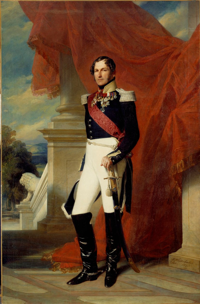 Portrett til fots av Leopold I (1790-1865), kongen av belgierne Maleri av Xaver Winterhalter (1806-1873) 1840 Søn. 2,78x1,81 m av Franz Xaver Winterhalter