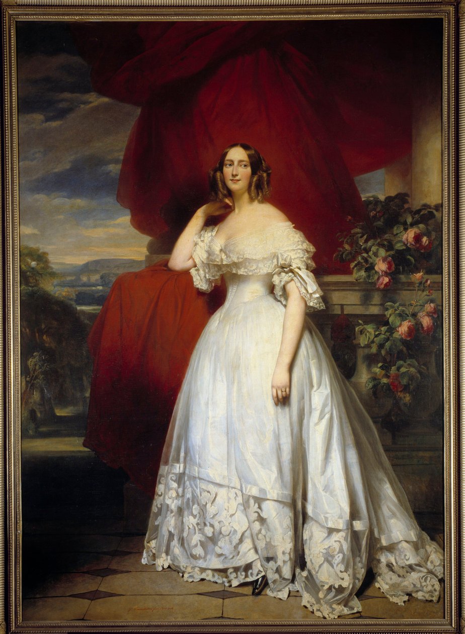 Portrett til fots av søsteren til Marechal Berthier Maleri av Franz Xaver Winterhalter (1806-1873) (Ec. All.) 1830 Boissy Saint Leger. Slottet i Grosbois av Franz Xaver Winterhalter