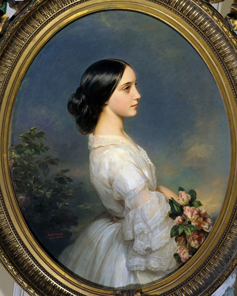 Portrett av Carmen Ida Aguado (1847-1880). Maleri av Francois Xaver Winterhalter (1806-1873) av Franz Xaver Winterhalter