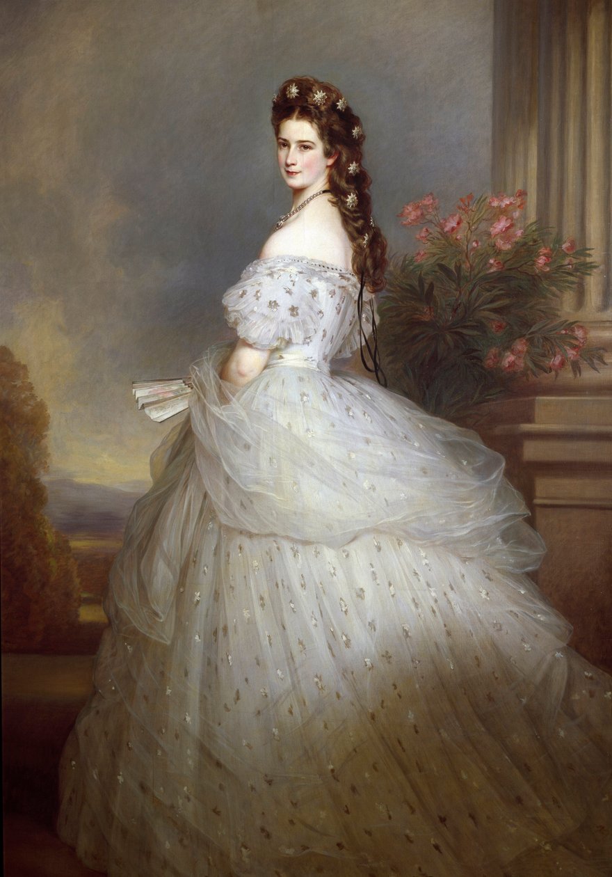 Portrett av Elisabeth de Wittelsbach (1837-1898) (sissi), imperator av Østerrike (1854-1898) og dronning av Ungarn (1867-1898) Maleri av Franz Xaver Winterhalter (1806-1873) av Franz Xaver Winterhalter