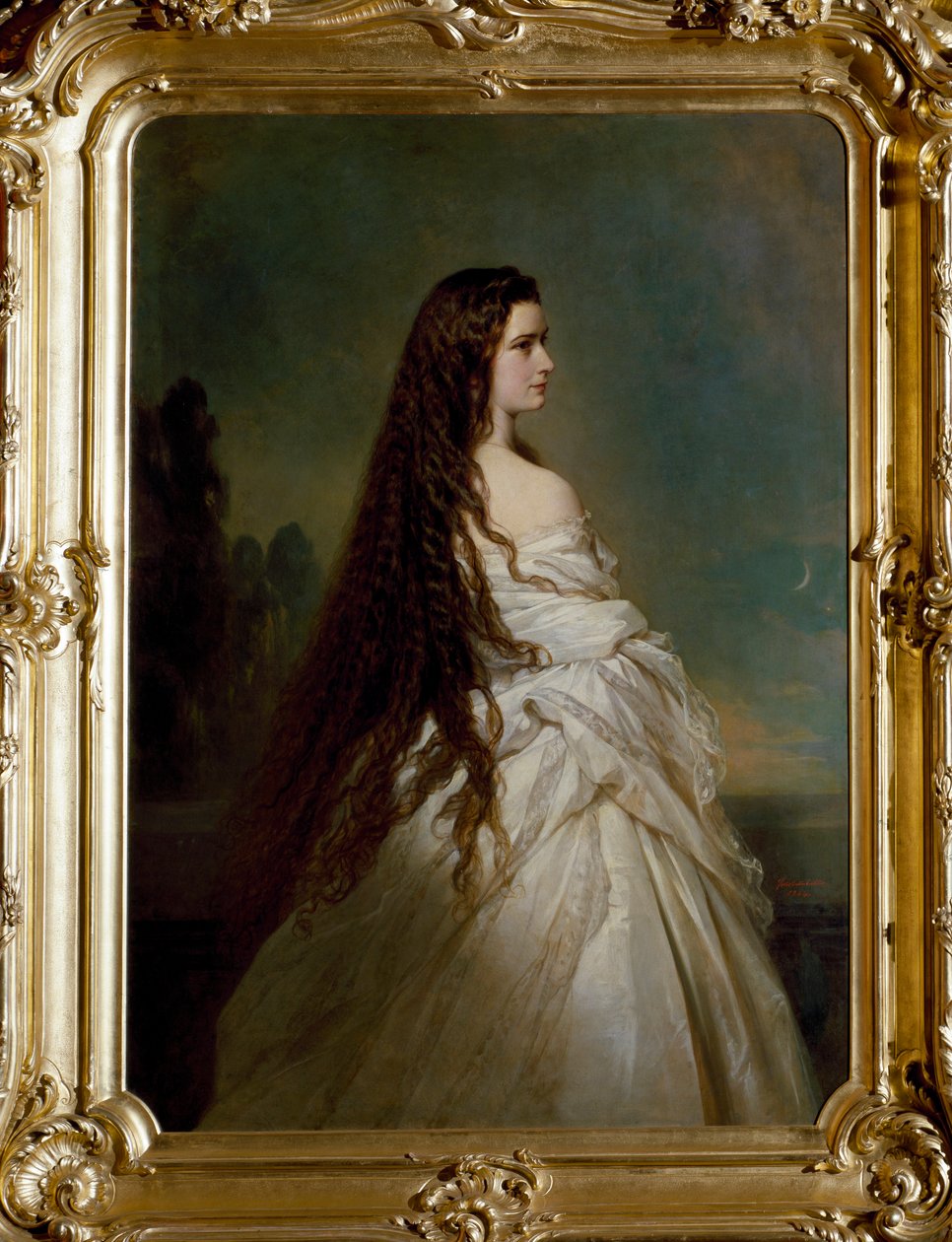 Portrett av Elisabeth de Wittelsbach (1837-1898) (sissi), imperator av Østerrike (1854-1898) og dronning av Ungarn (1867-1898) Maleri av Franz Xaver Winterhalter (1806-1873) av Franz Xaver Winterhalter