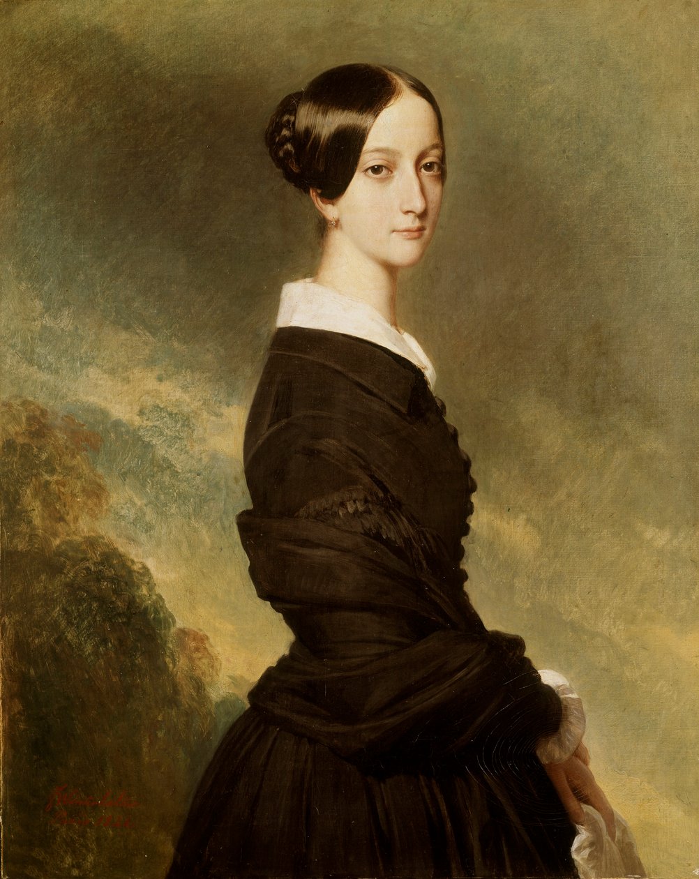 Portrett av Francoise Caroline de Bourbon Bragança, prinsesse av Joinville av Franz Xaver Winterhalter