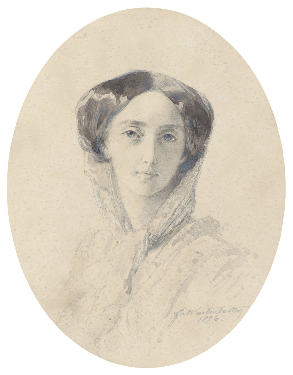 Portrett av storhertuginne Olga Nikolaevna av Russland 1822-1892, dronning av Württemberg av Franz Xaver Winterhalter