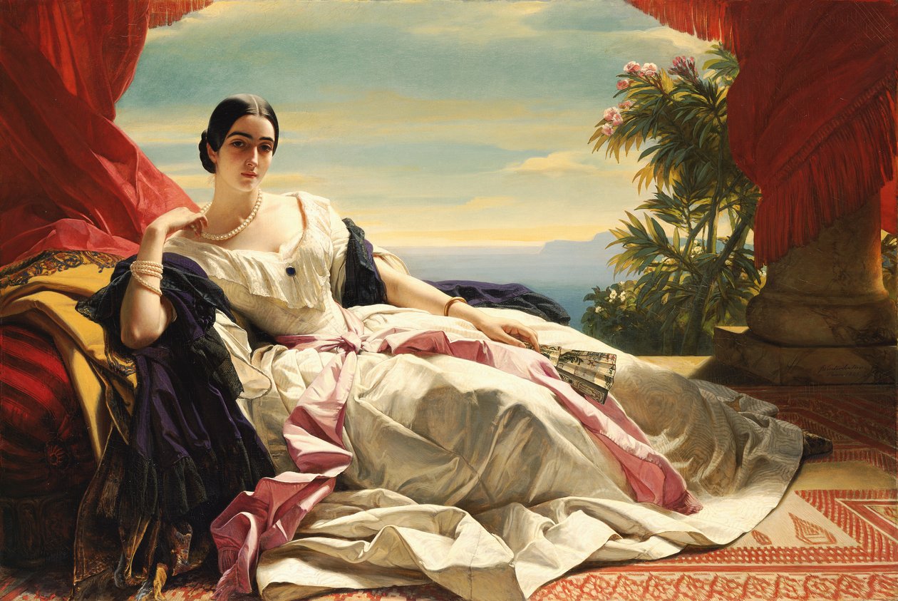 Portrett av Leonilla, prinsesse av Sayn-Wittgenstein-Sayn av Franz Xaver Winterhalter