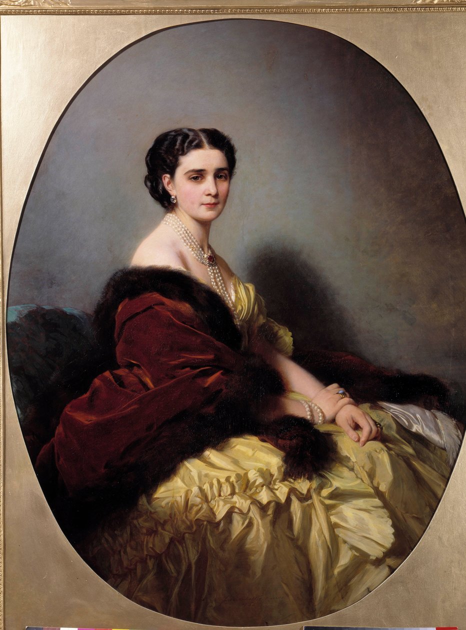Portrett av Madame Narychkin (eller Narychkin eller Narychkina) Maleri og omslag Winterhalter (1806-1873) av Franz Xaver Winterhalter