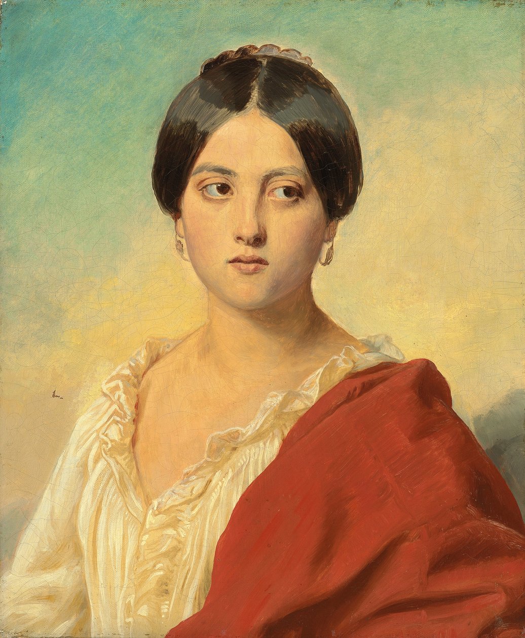 Portrett av en italiensk jente, halv lengde, ca. 1834 av Franz Xaver Winterhalter