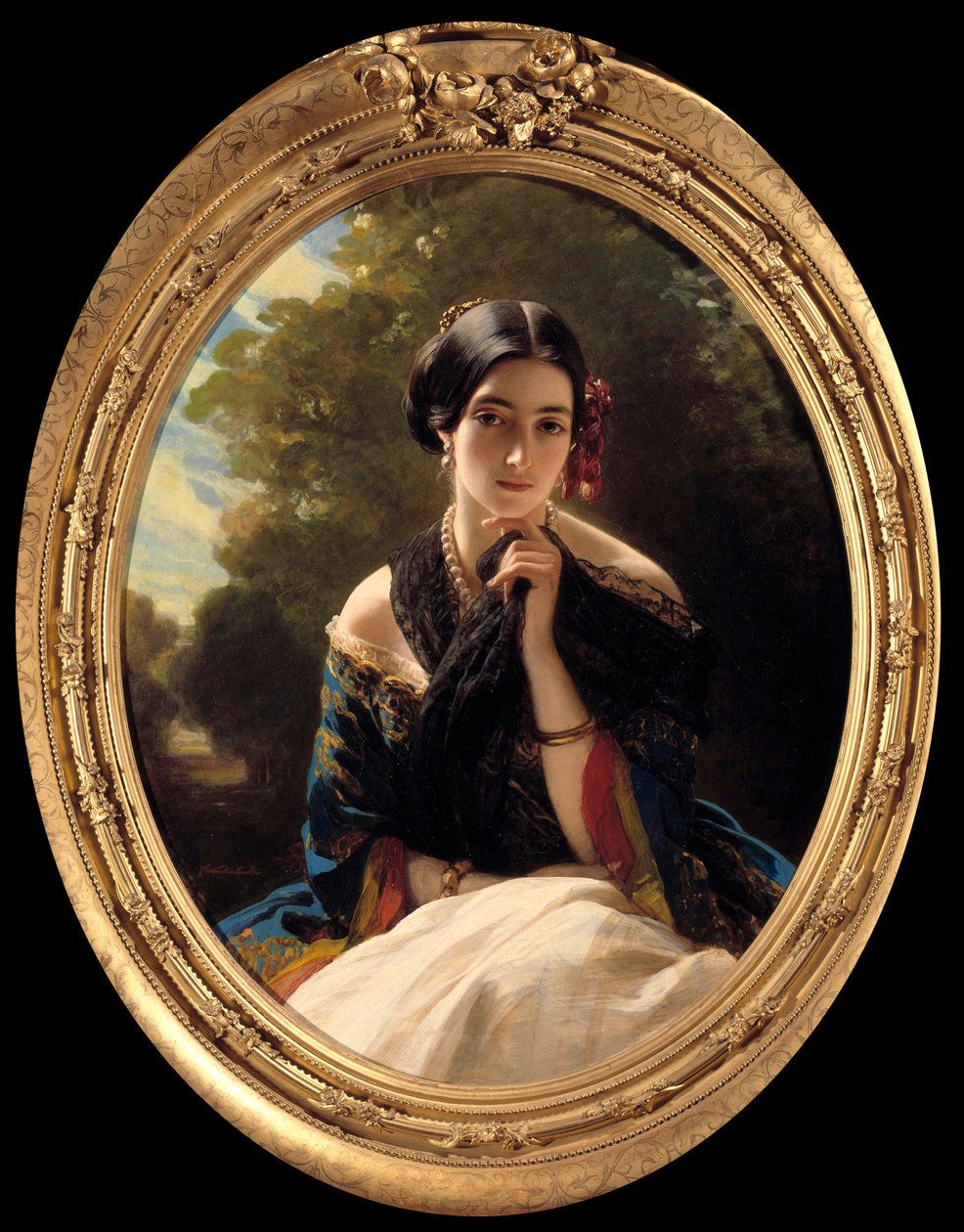 Portrett av prinsessen av Sayn Wittgenstein Sayn (Sayn-Wittgenstein) Maleri av Xaver Winterhalter (1806-1873) 1849. Privat samling av Franz Xaver Winterhalter