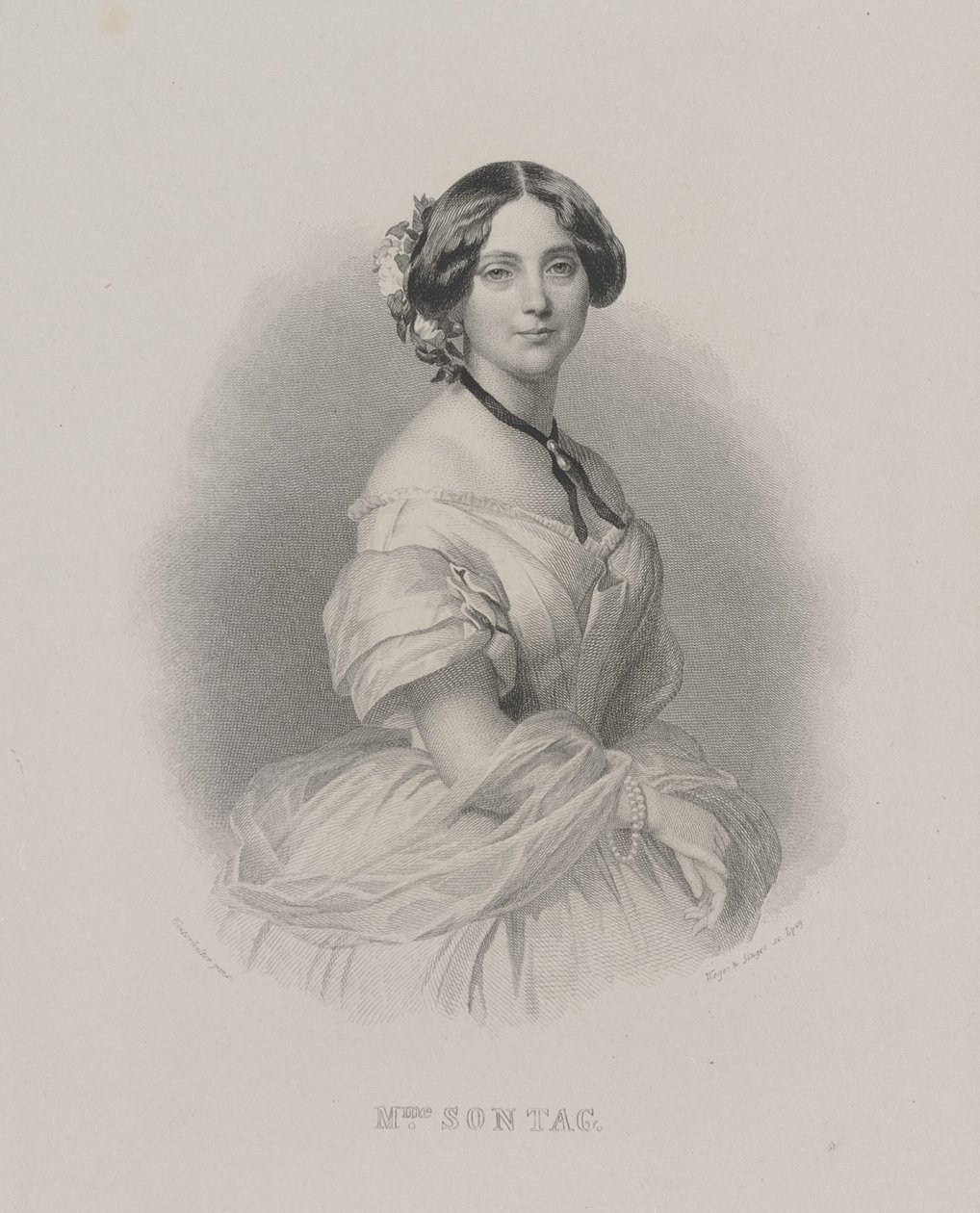 Portrett av operasangerinnen Henriette Sontag 1806-1854, ca. 1850. av Franz Xaver Winterhalter