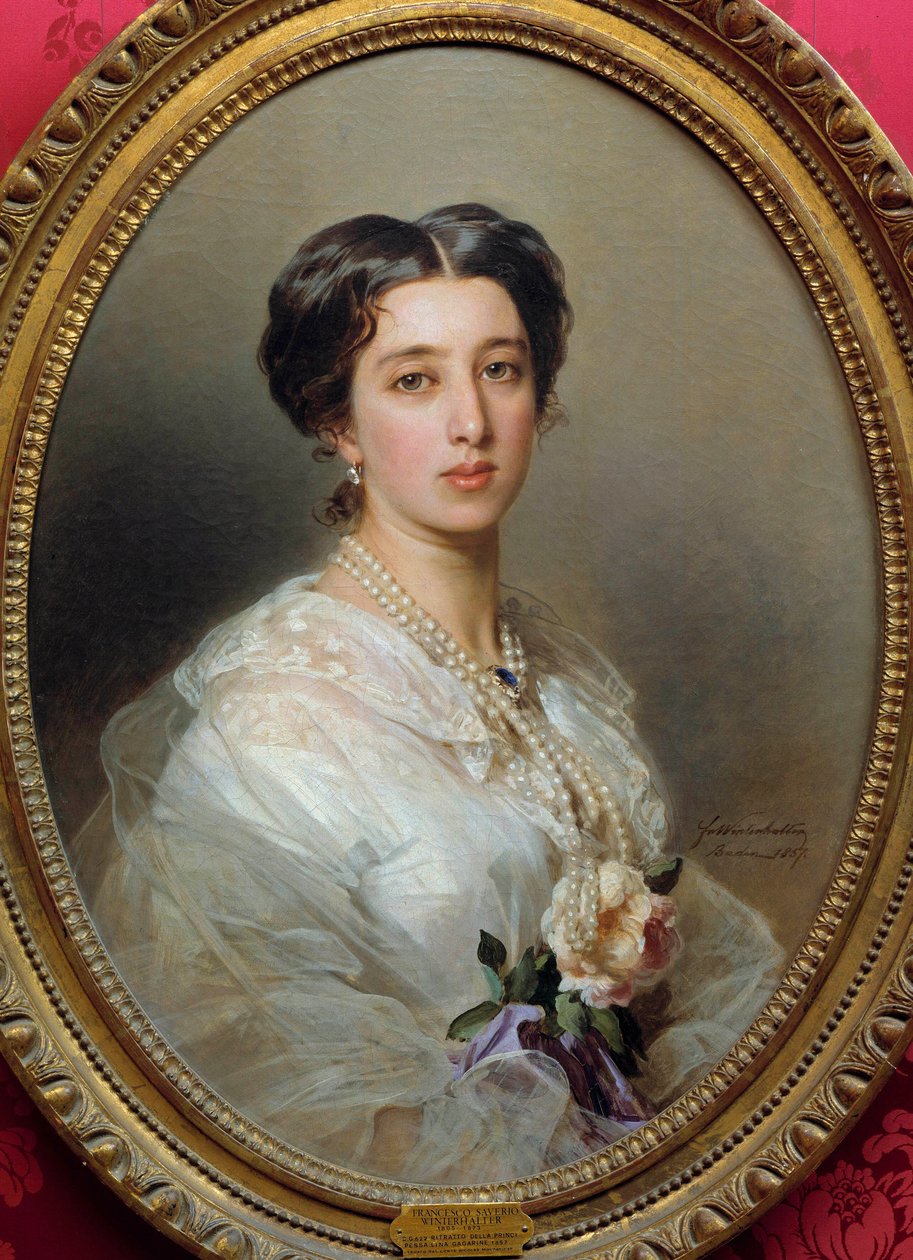 Prinsesse Gagarin Stourza-maleri av Xaver Winterhalter (1806-1873) 1857 Firenze kunstmuseum av Franz Xaver Winterhalter