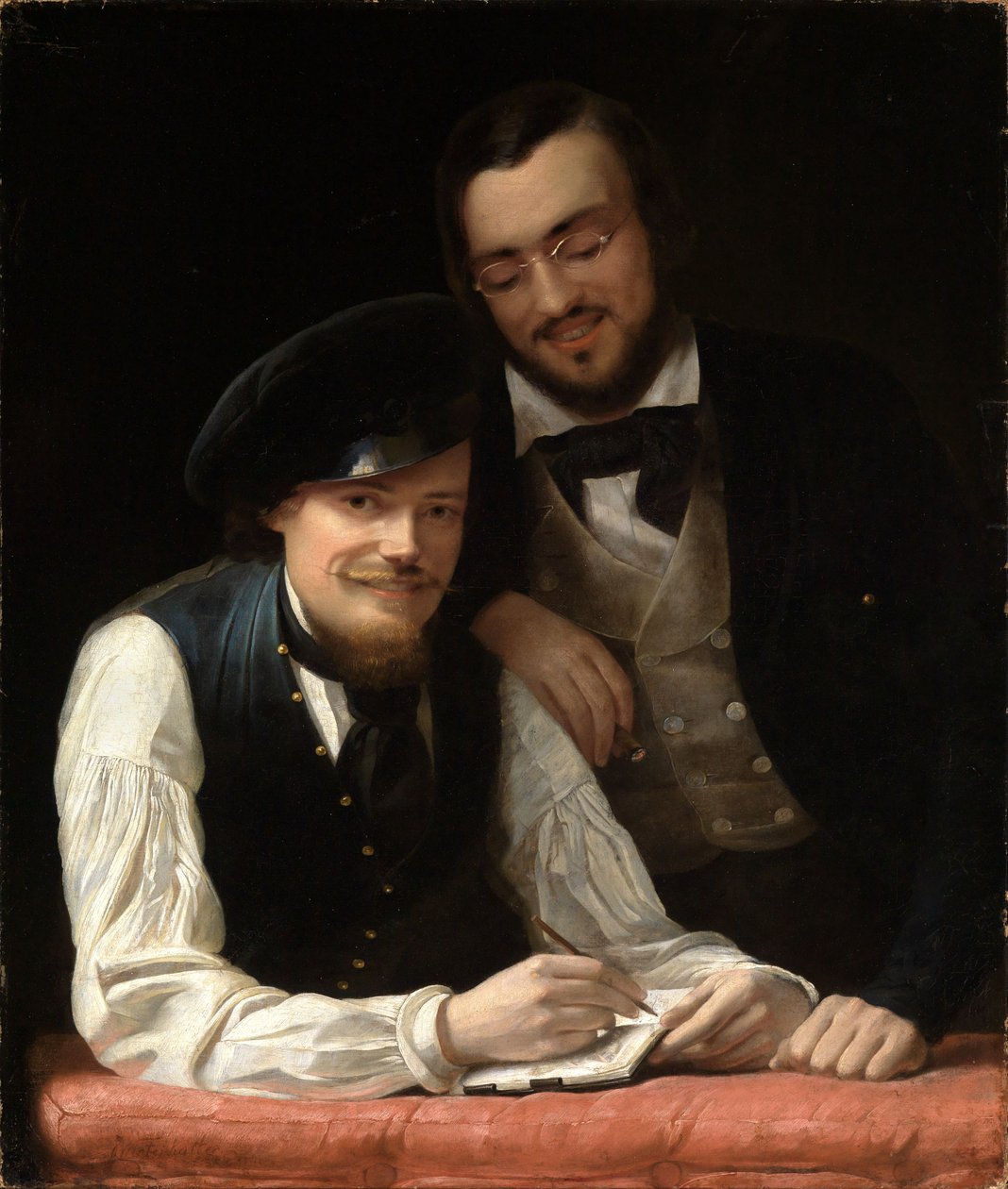Kunstnerens selvportrett med sin bror av Franz Xaver Winterhalter