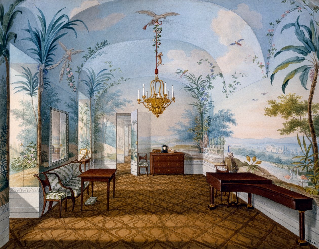 Malerhall, Schönbrunn-palasset kjent som Marian Hall av Franz Xavier Nachtmann