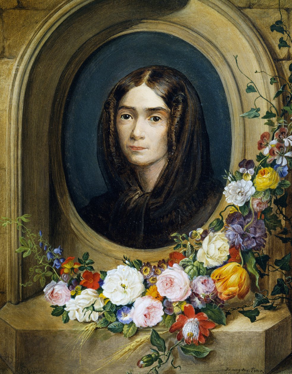 Portrett av Katharina Petter (født i 1849). Maleri av Franz Xavier Petter (1791-1866) av Franz Xavier Petter
