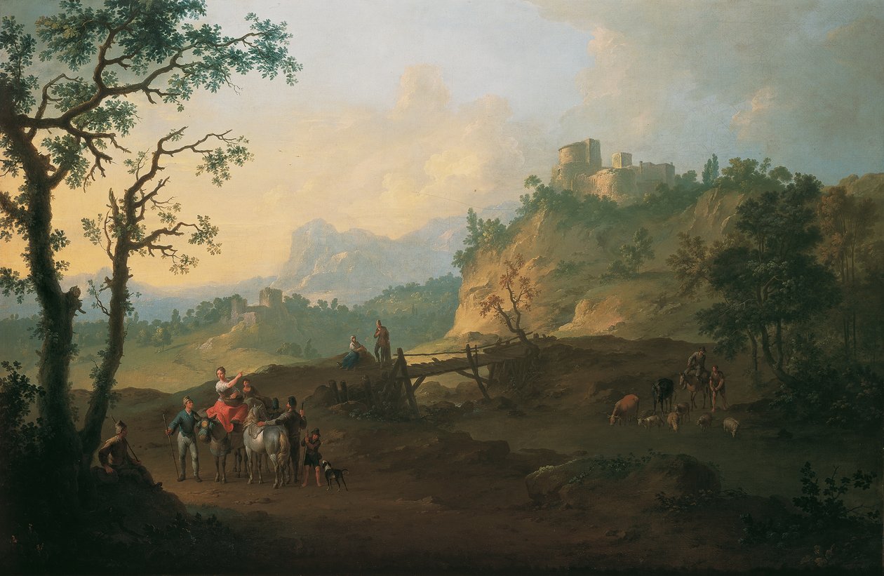 italiensk landskap av Franz de Paula Ferg