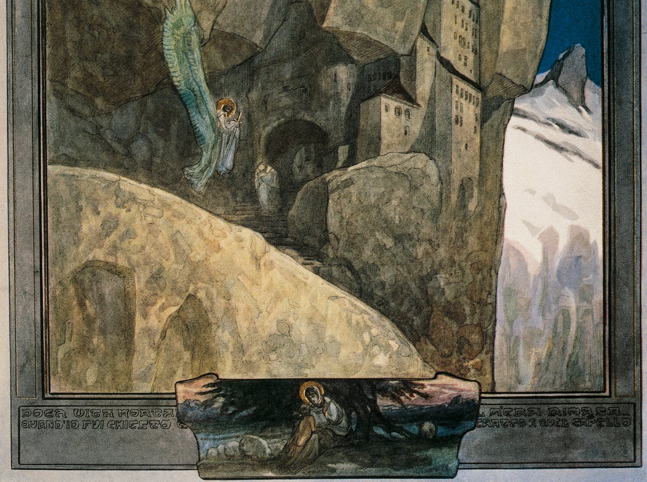 Østerrike, Wien, illustrasjon av Dante Alighieris guddommelige komedie (himmel, sang XXI) av Franz von Bayros, detalj av Franz von (1866 1924) Bayros