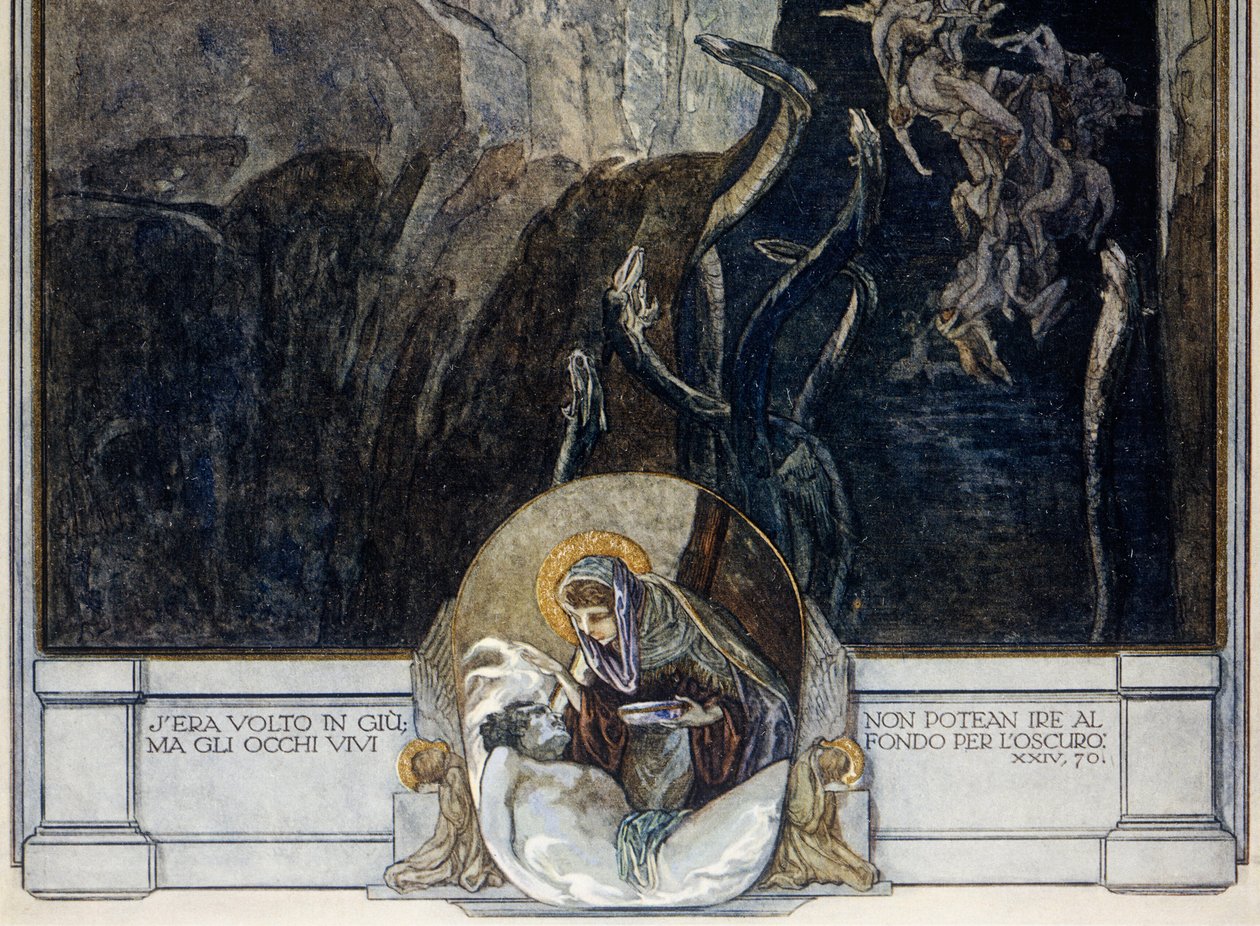 Østerrike, Wien, illustrasjon av Dante Alighieris guddommelige komedie (helvete, sang XXIV) av Franz von Bayros, detalj av Franz von (1866 1924) Bayros