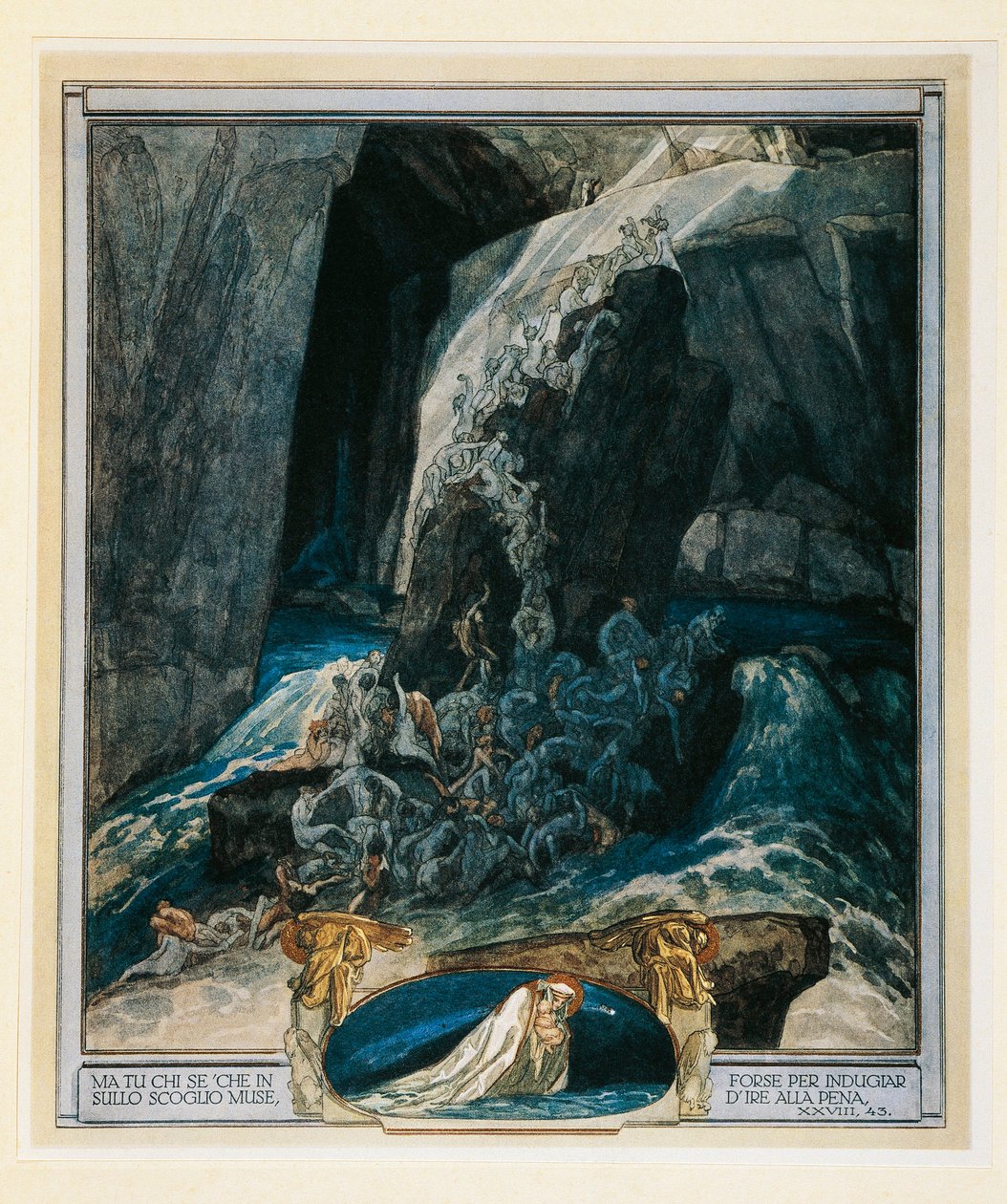 Østerrike, Wien, illustrasjon av Dante Alighieris guddommelige komedie (helvete, sang XXVIII) av Franz von Bayros av Franz von (1866 1924) Bayros