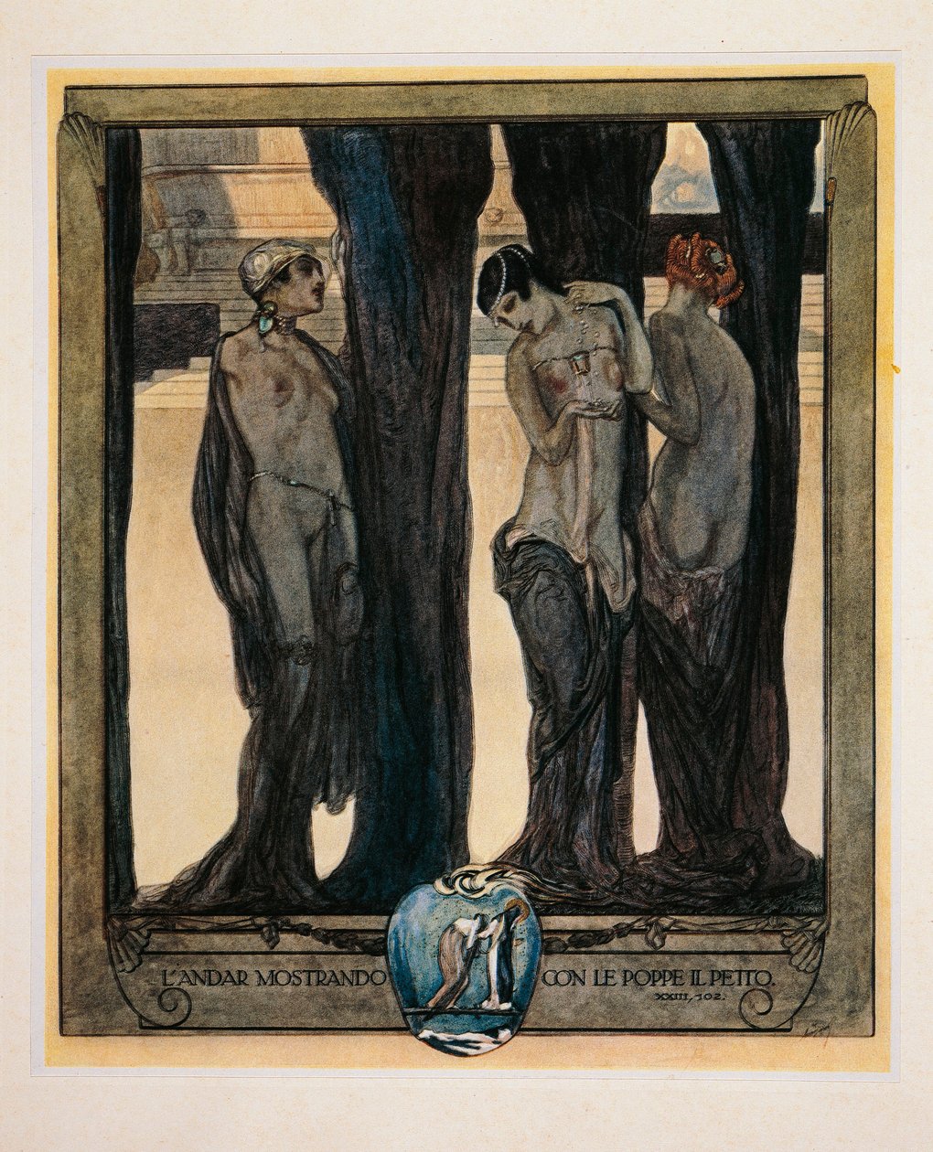 Østerrike, Wien, illustrasjon av Dante Alighieris guddommelige komedie (skjærsilden, sang XXIII) av Franz von Bayros av Franz von (1866 1924) Bayros