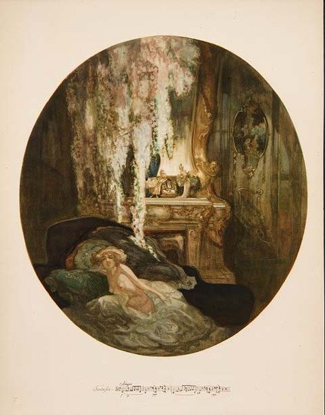 Naken kvinne i sin Boudoir av Franz von  Bayros