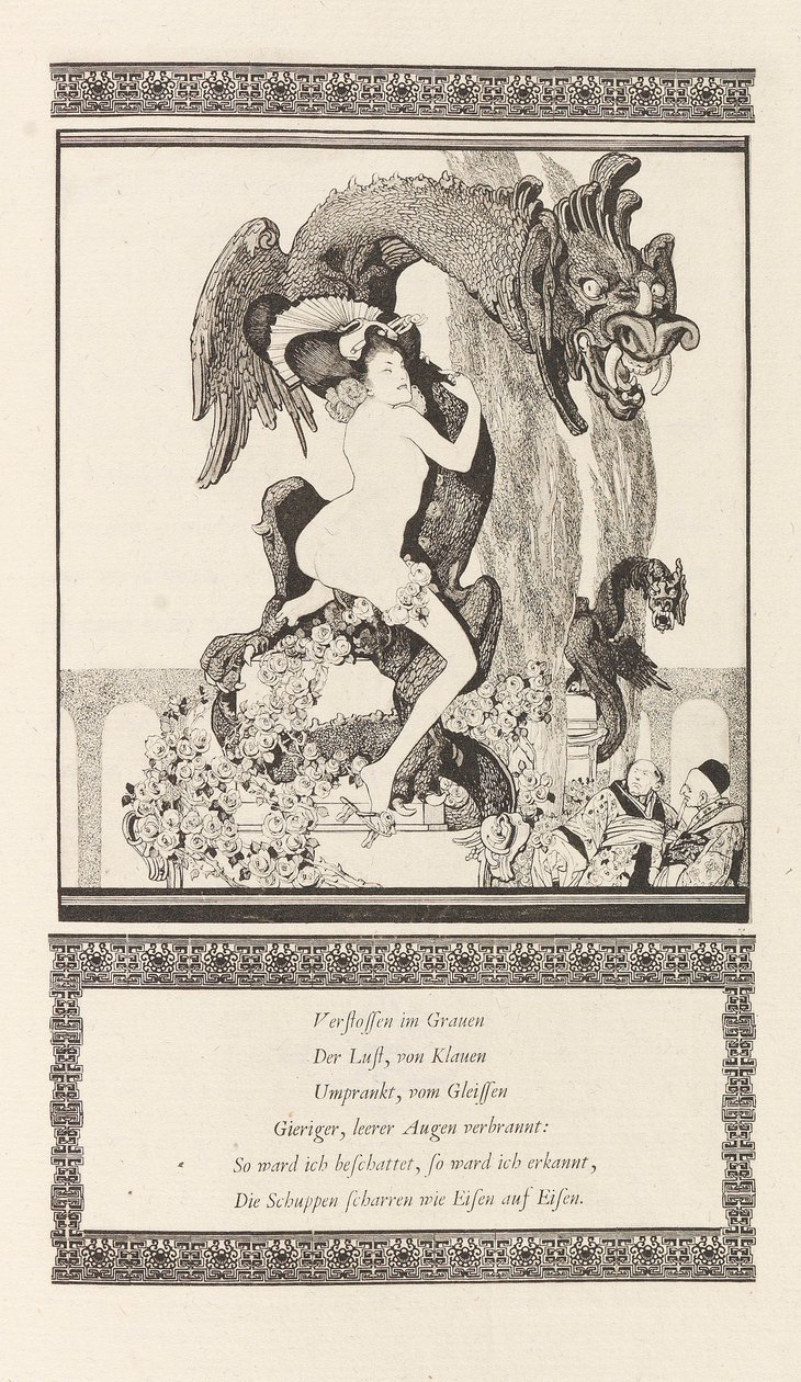 Illustrasjon for Den vakre jenta av Pao av ​​Otto Julius Bierbaum, 1909-1910. av Franz von Bayros