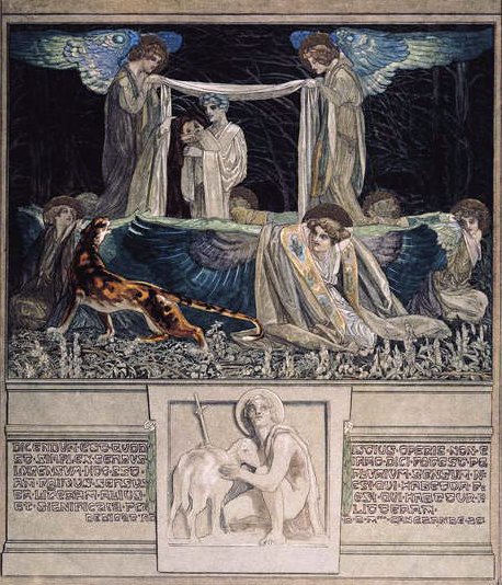 Illustrasjon fra Dantes guddommelige komedie, Inferno, 1921 (wc på papir) av Franz von Bayros