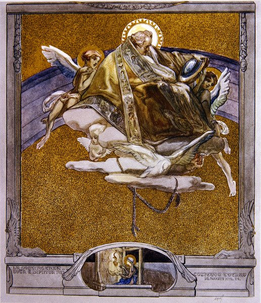 Illustrasjon fra Dantes guddommelige komedie, Paradiso, Canto XVII, 1921 (wc på papir) av Franz von Bayros
