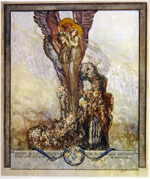 Illustrasjon fra Dantes Divine Comedy, Paradise, Canto XXIII, 1921 (wc på papir) av Franz von Bayros